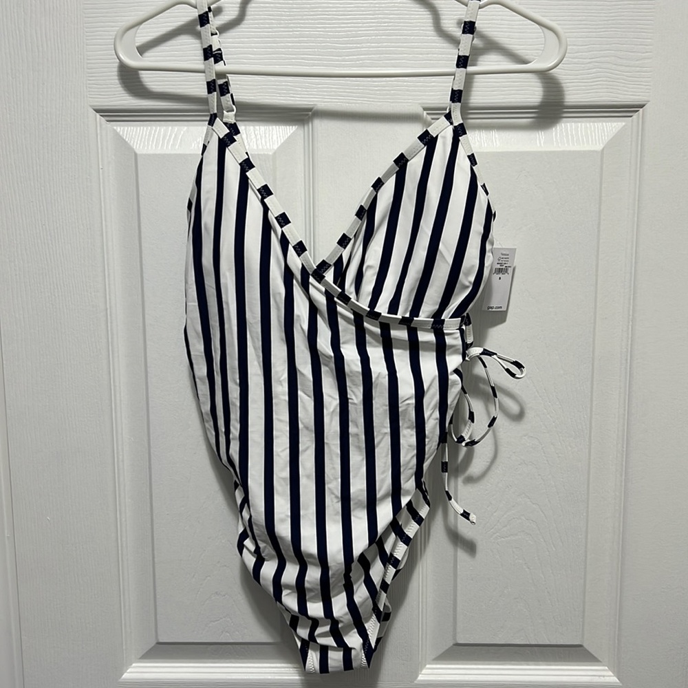 NWT Blue & White One Piece Bathing Suit